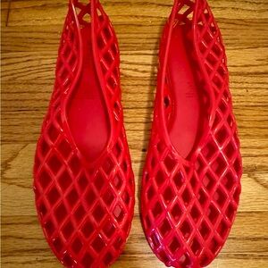 Old Navy Red Lattice Slip-On Flats